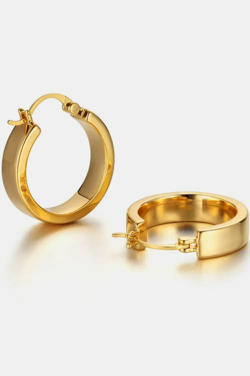 Gold-Plated Brass Huggie Earrings - VAleG
