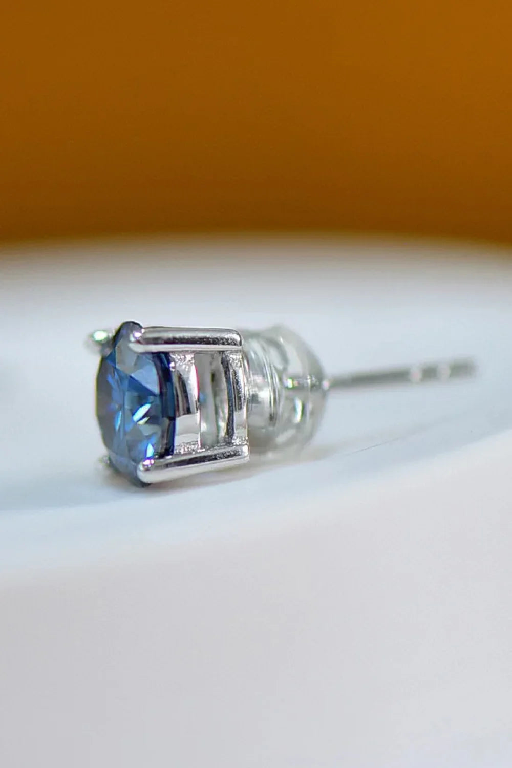 2 Carat Moissanite Four-Prong Platinum-Plated Earrings - VAleG