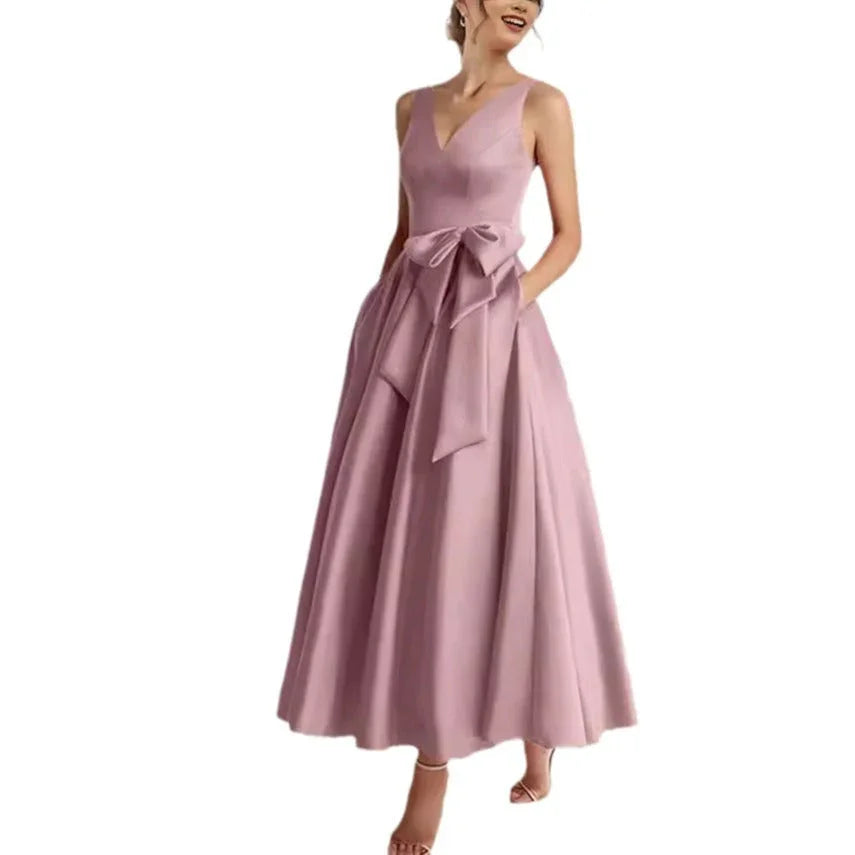 Birthday Party Host V-neck Socialite Daily Wearable Slimming Dress - VAleG