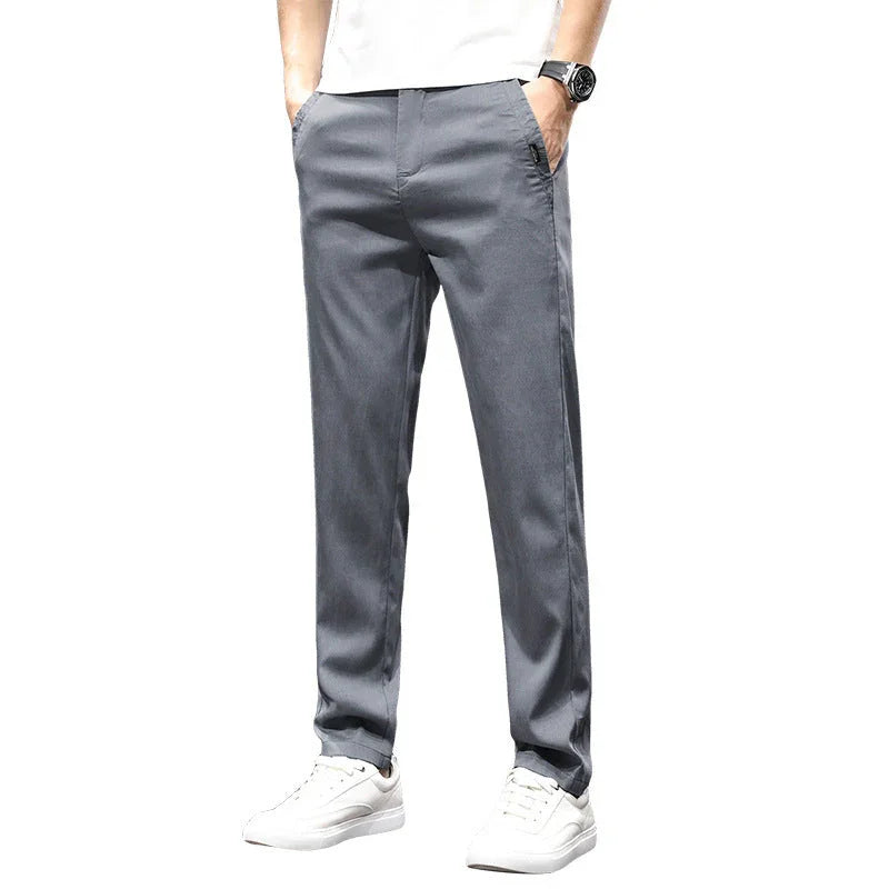 Tencel Lyocell Light And Easy To Care Slim-fitting Straight Pants Men's - VAleG