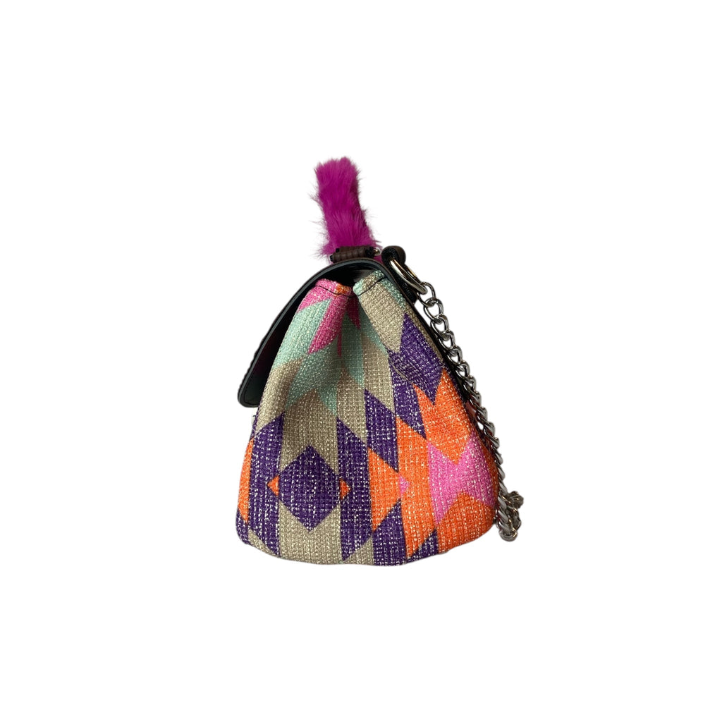 Mini Miura Fantasia Multicolor & Marrone - Borsa Tracolla Pelle Made in Italy