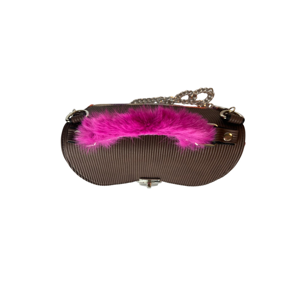 Mini Miura Fantasia Multicolor & Marrone - Borsa Tracolla Pelle Made in Italy