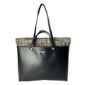 Shopper Black & Pied de Poule TOOitaly - Borsa Donna Pelle Italiana a Mano e Spalla