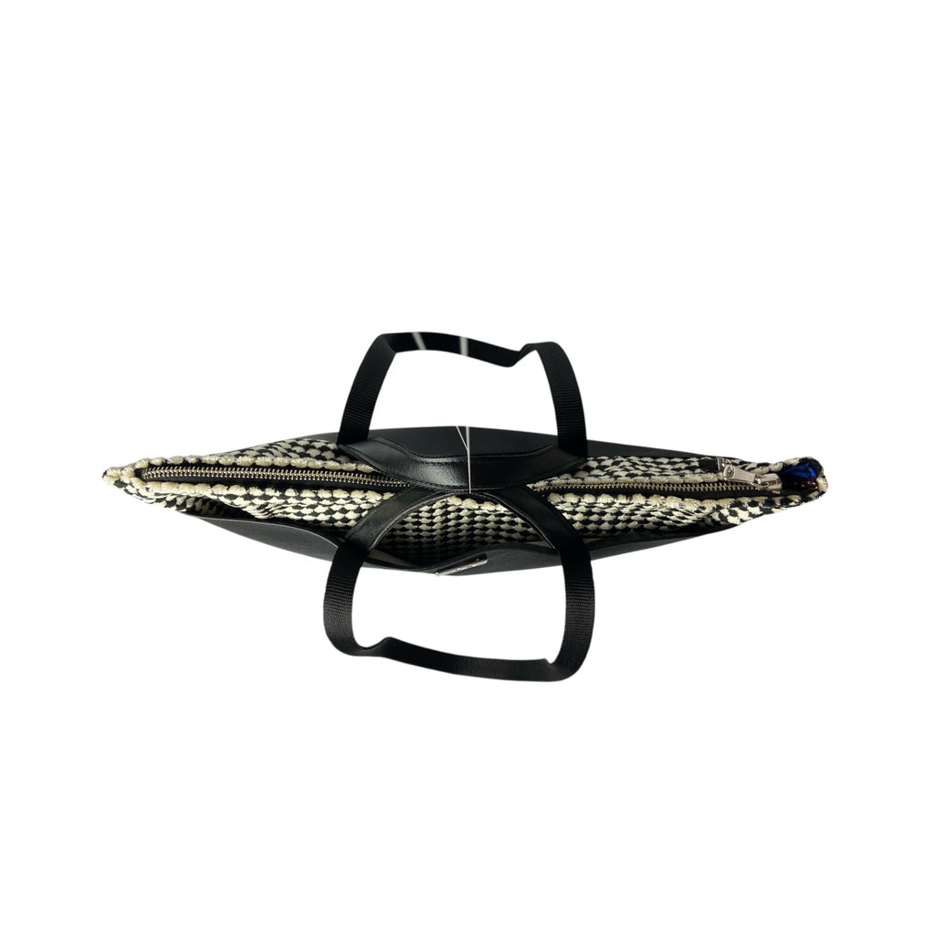 Shopper Black & Pied de Poule TOOitaly - Borsa Donna Pelle Italiana a Mano e Spalla