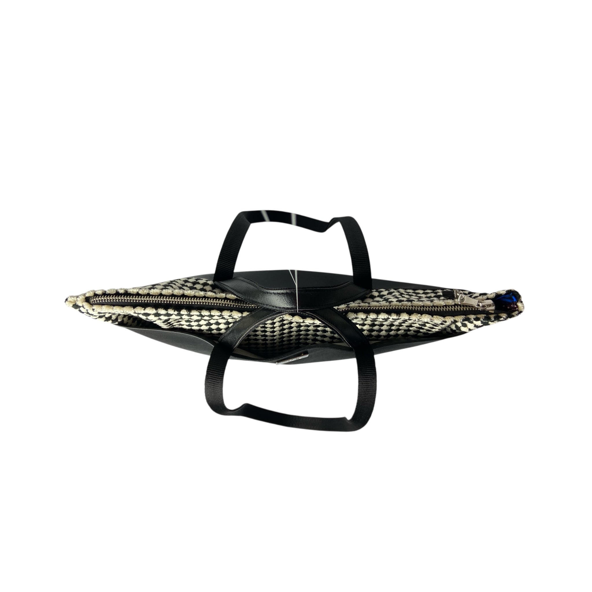 Shopper Black & Pied de Poule TOOitaly - Borsa Donna Pelle Italiana a Mano e Spalla