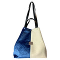 Tote Blue & Cream TOOitaly - Borsa Donna Pelle Italiana a Mano e Spalla