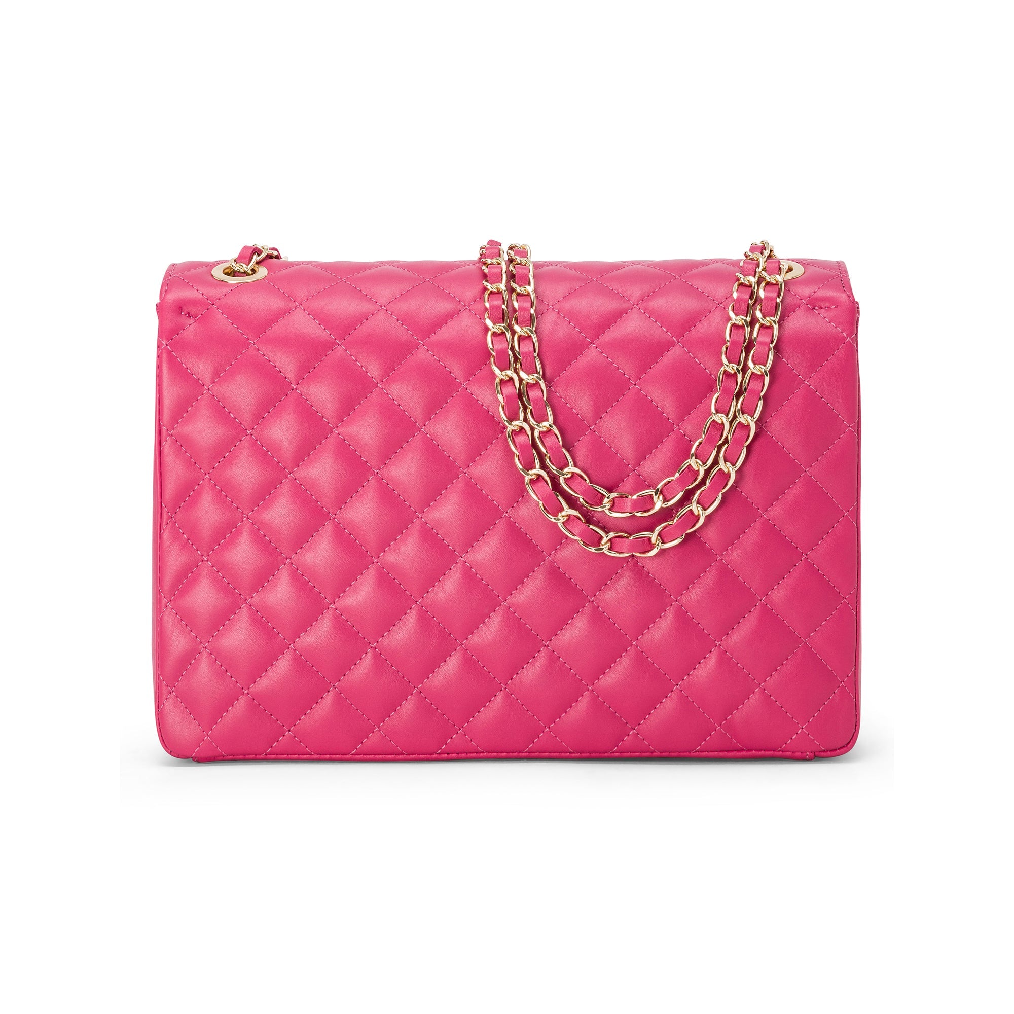Borsa Donna a Spalla Fucsia, in Vera Pelle, Made In Italy, Vivienne