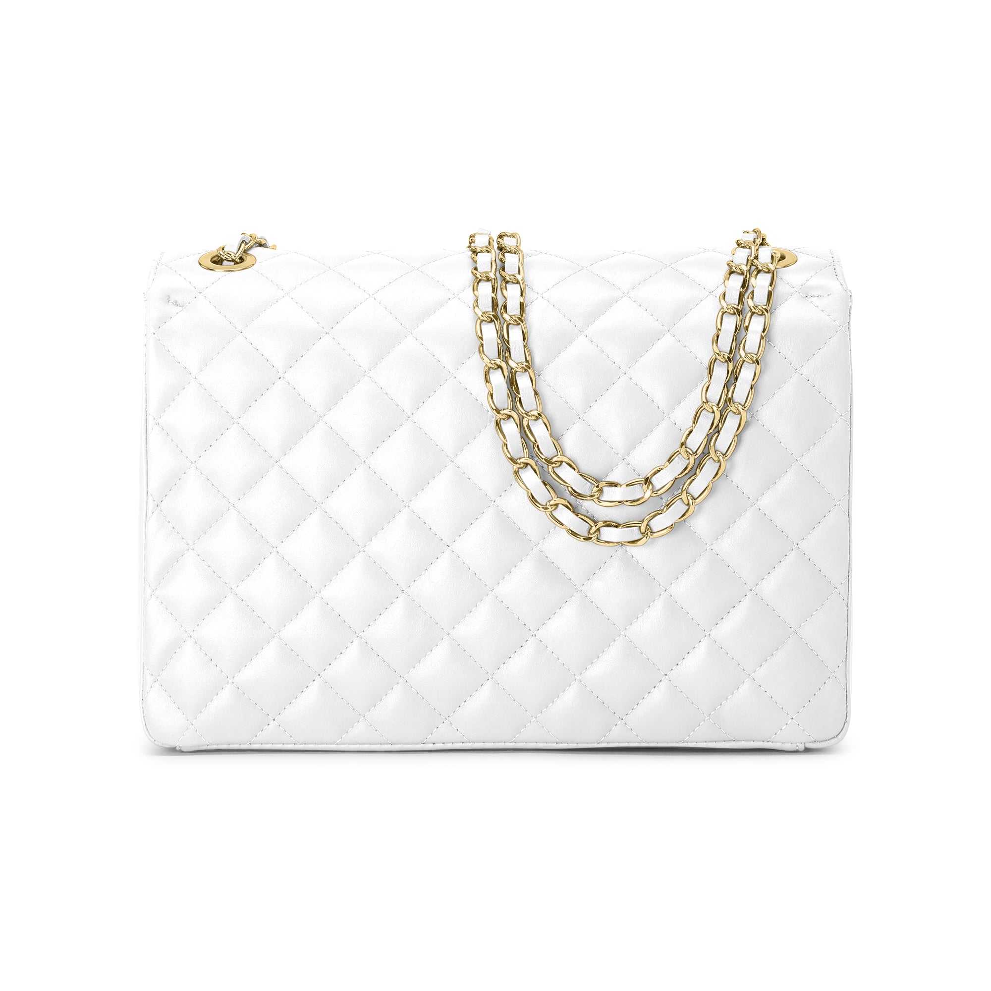 Borsa Donna a Spalla Bianca, in Vera Pelle, Made In Italy, Vivienne