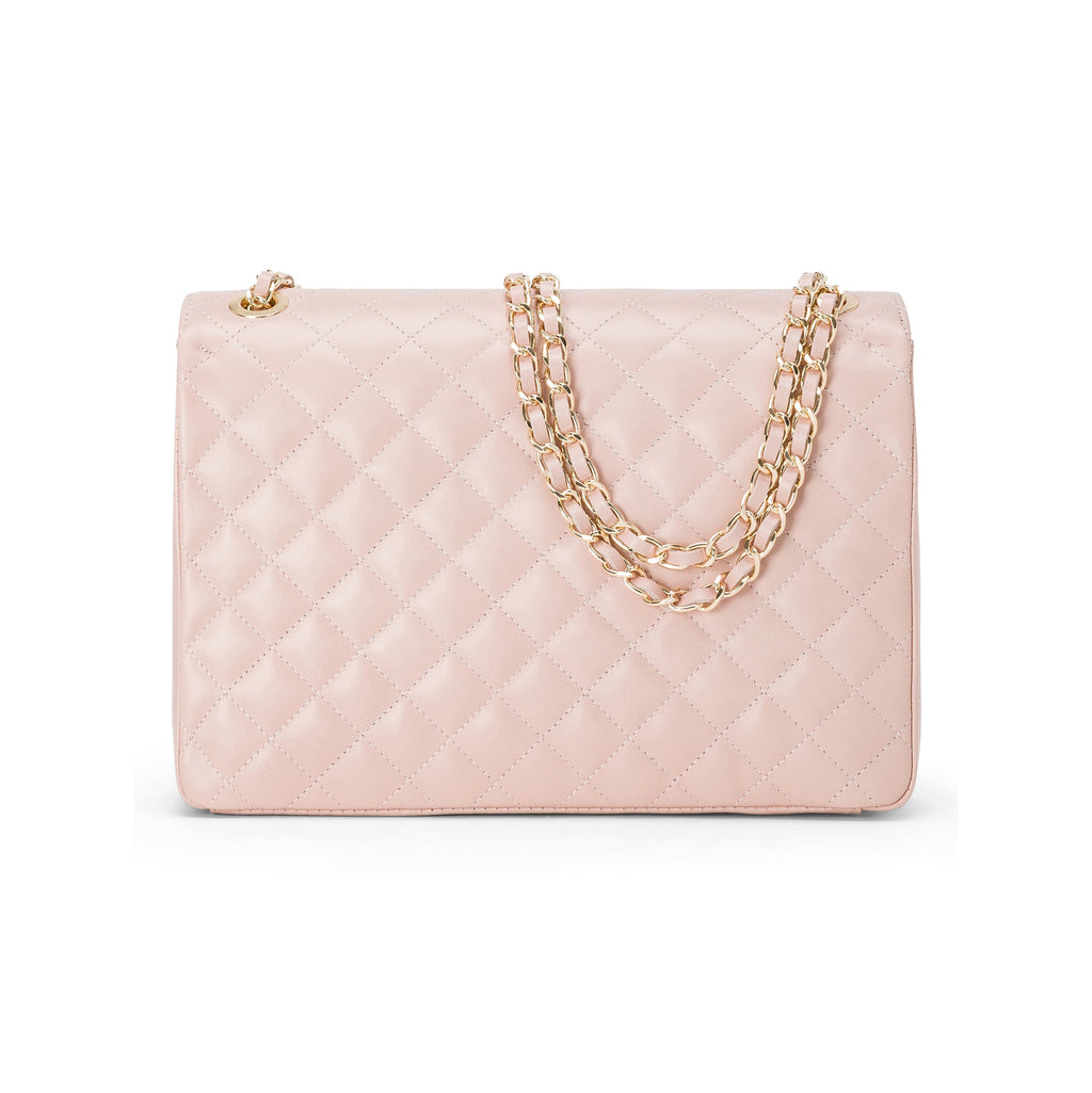 Borsa Donna a Spalla Rosa Cipria, in Vera Pelle, Made In Italy, Vivienne