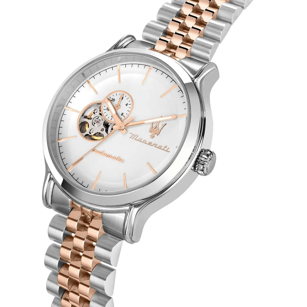 Maserati Epoca Automatico Silver & Oro Rosa 42mm – open heart
