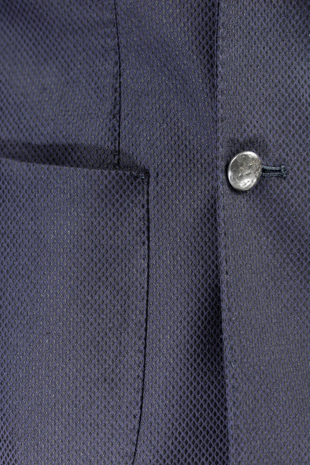 Giacca Doppiopetto Cotone Piquet Blu PROGETTO DUE - Sartoria Italiana