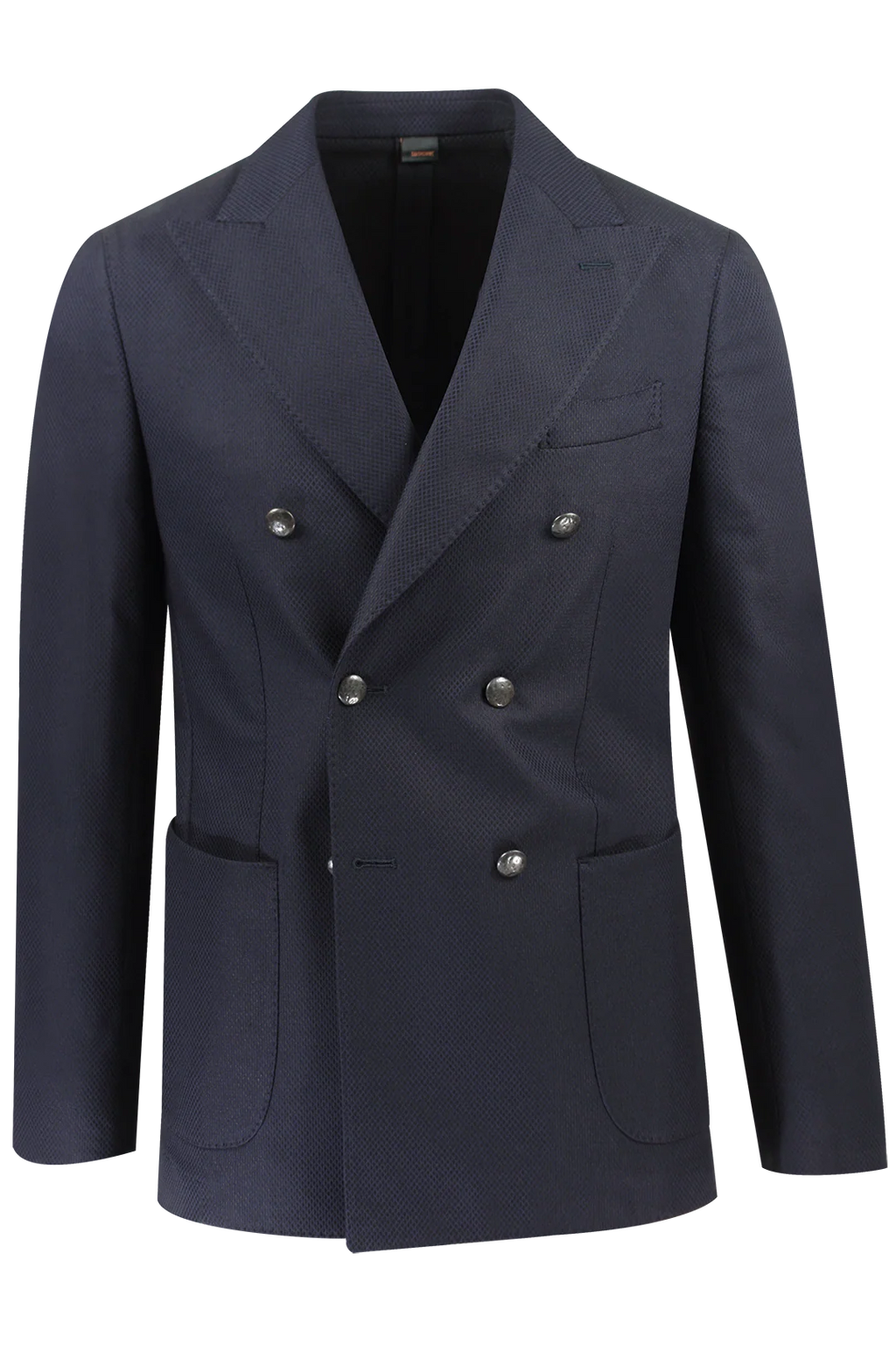 Giacca Doppiopetto Cotone Piquet Blu PROGETTO DUE - Sartoria Italiana