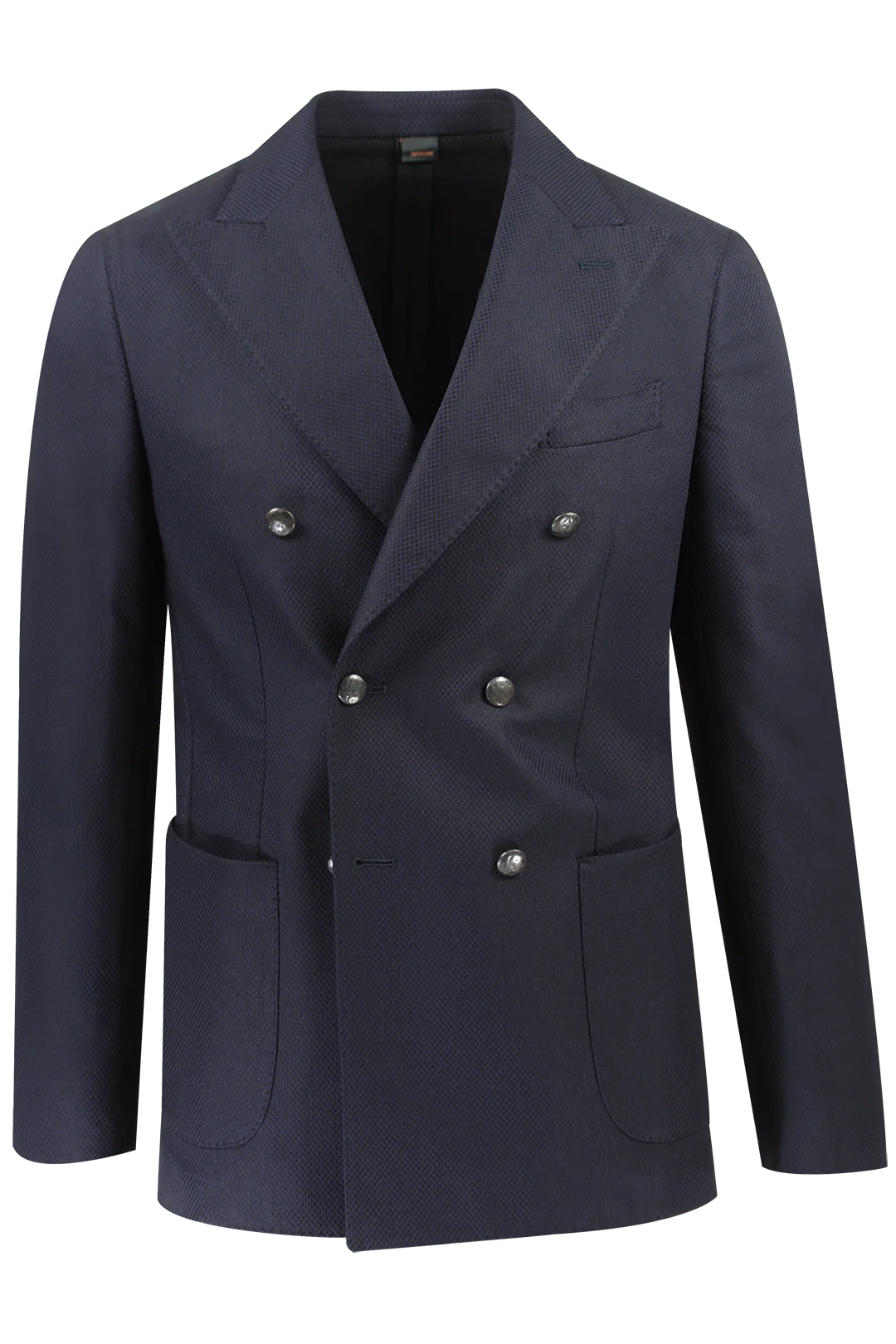 Giacca Doppiopetto Cotone Piquet Blu PROGETTO DUE - Sartoria Italiana