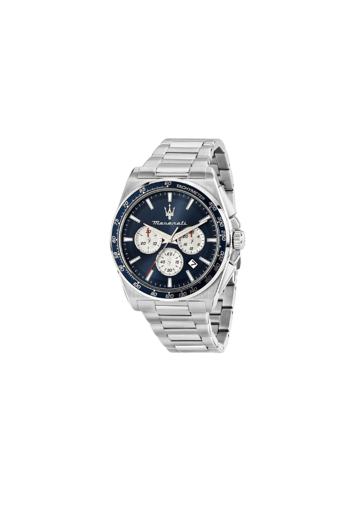 Maserati Velocità Chrono R8873652005 – Cronografo al quarzo, Argento e Blu, 43mm