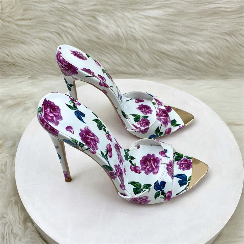Summer Slippers High Heels 12CM Pointed Stiletto Heel - VAleG