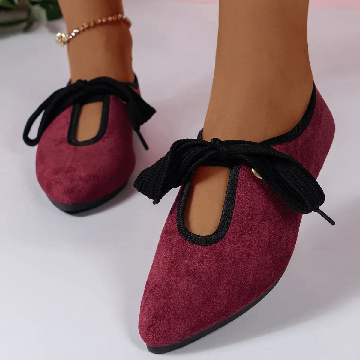 Low-cut Pumps Flat Casual Shoes Bow - VAleG