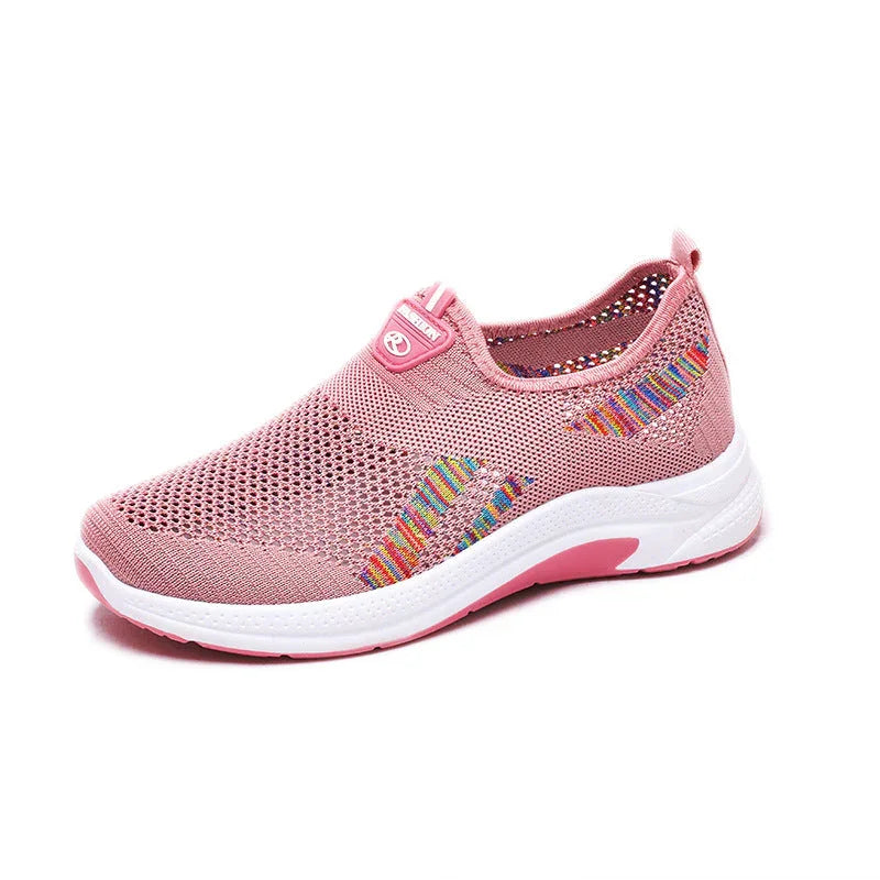 Women's Casual Breathable Fly Woven Mesh Cloth Shoes - VAleG