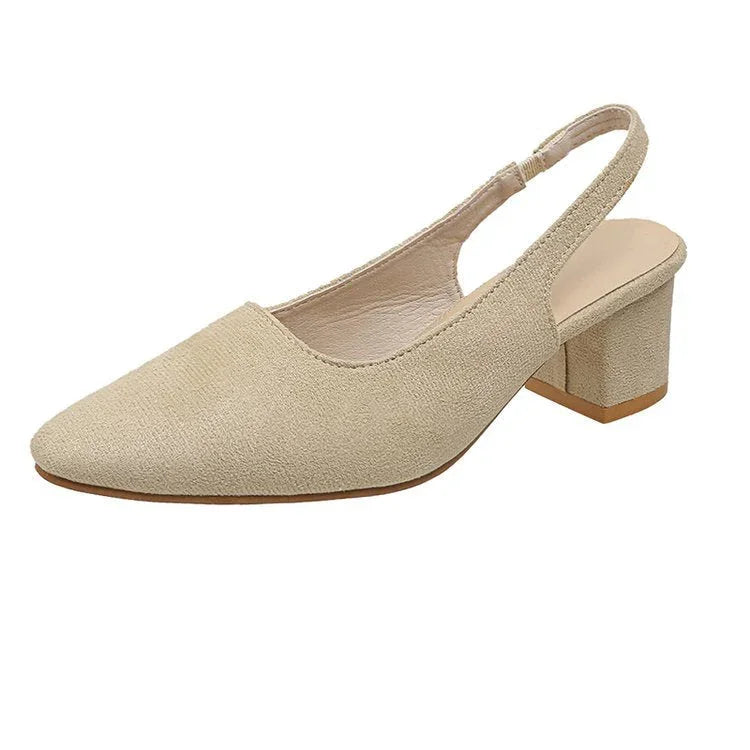 Chunky Heel Spring And Summer New Pointed High Heels For Women - VAleG