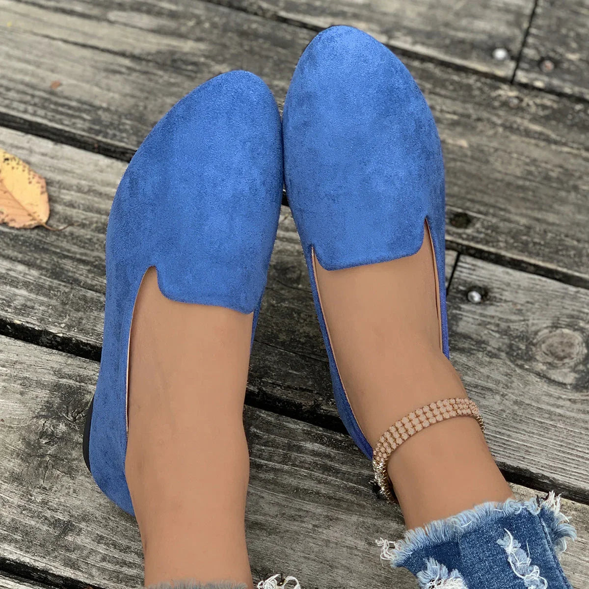 Women's Leisure Thin Shoes Low-cut Flat Round Head - VAleG