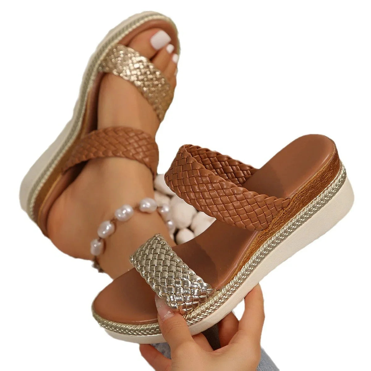 Plus Size Wedge Sandals For Women - VAleG