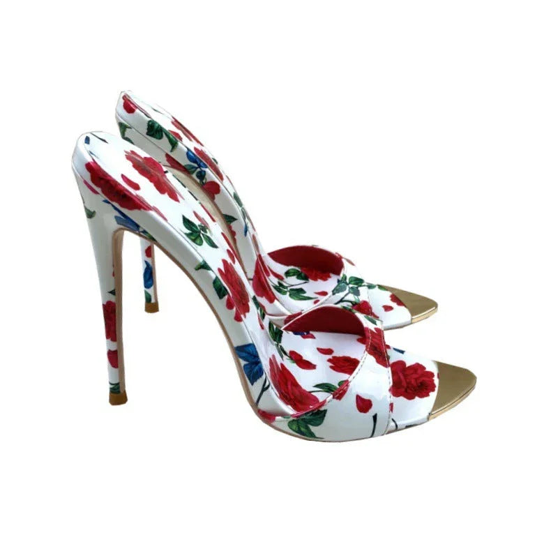 Summer Slippers High Heels 12CM Pointed Stiletto Heel - VAleG