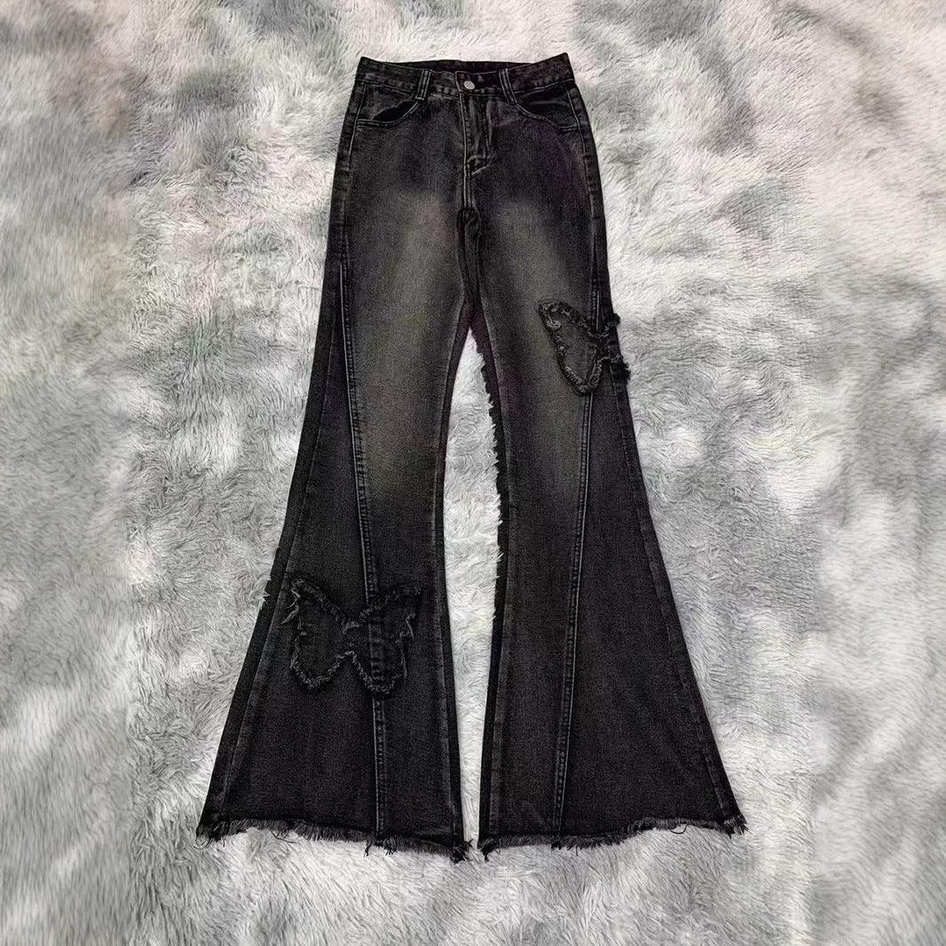 Fashion Elastic Plus Size Women's Denim Flared Pants - VAleG