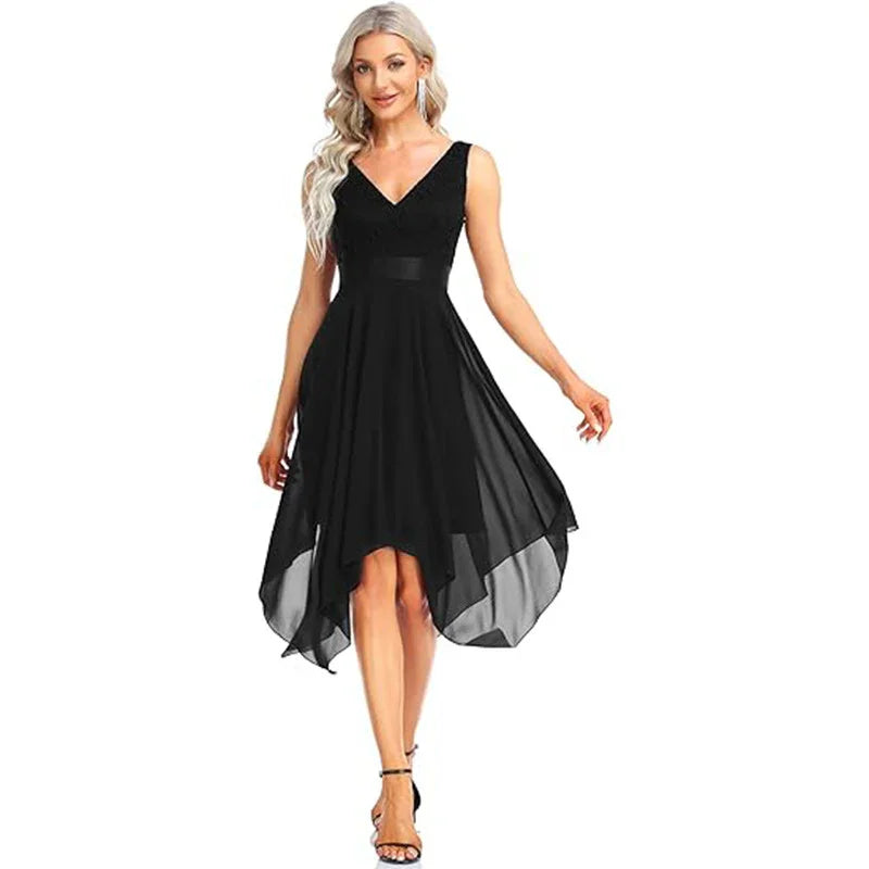 Women's Lace Chiffon Cocktail Ball Gown - VAleG
