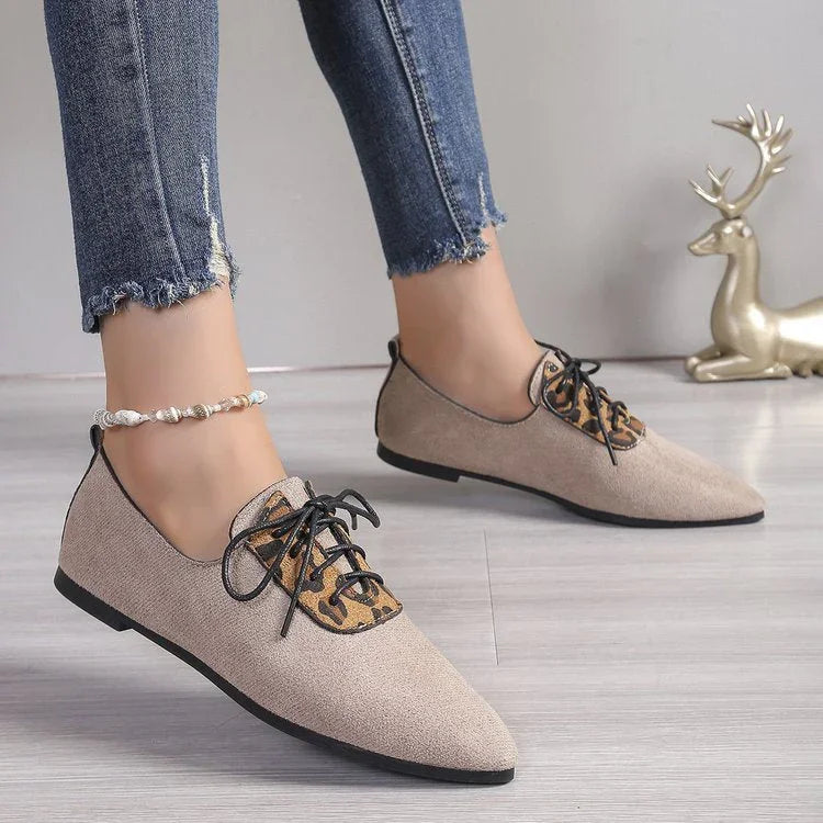 Plus Size Leopard Print Pumps Female Pointed Toe - VAleG