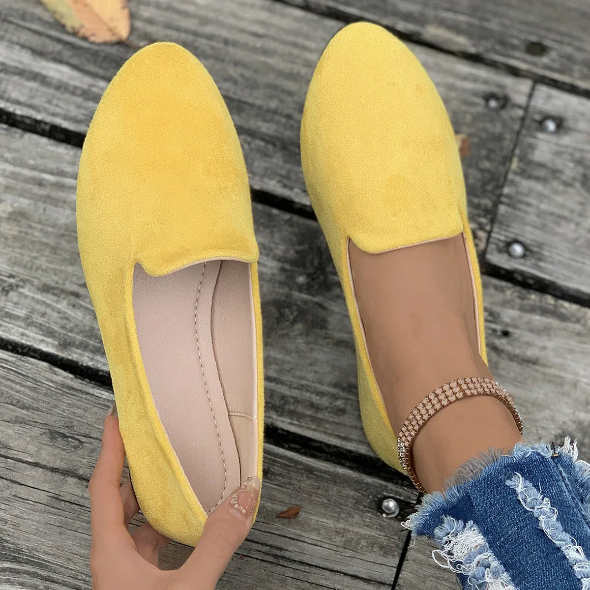 Women's Leisure Thin Shoes Low-cut Flat Round Head - VAleG