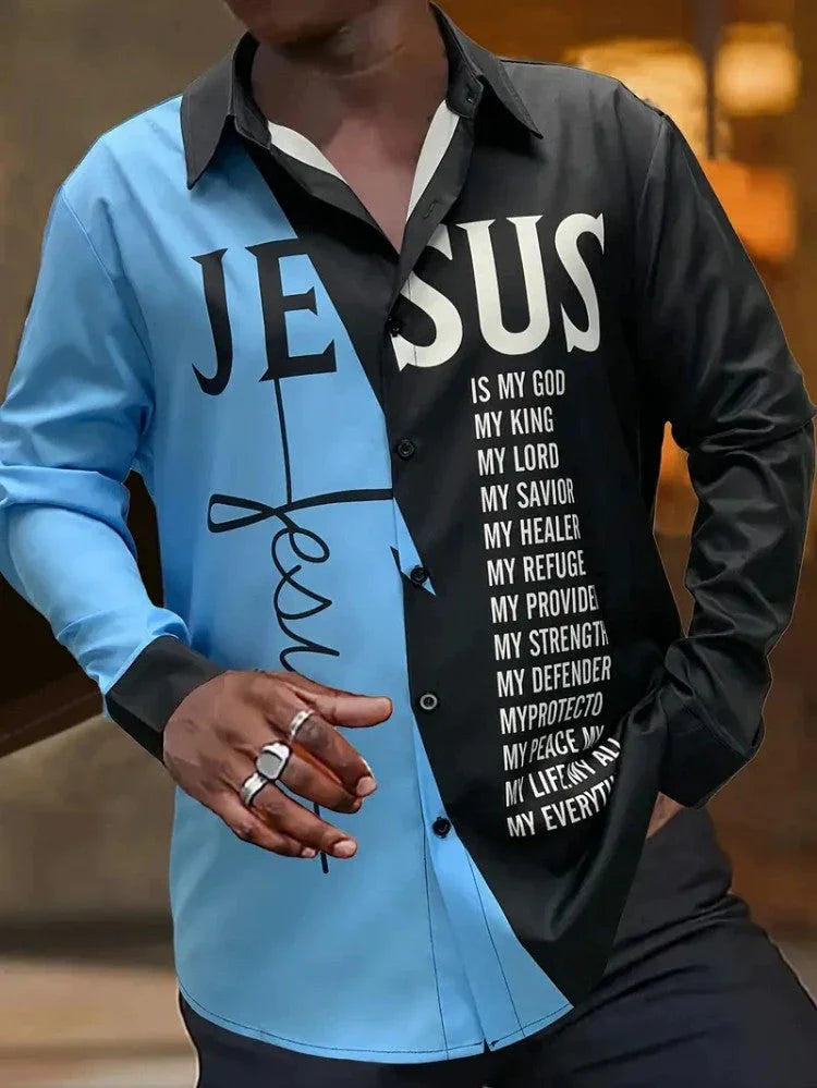 European And American Spring And Autumn Leisure Personalized Trendy Men Long Sleeve 3D Printed Shirt - VAleG