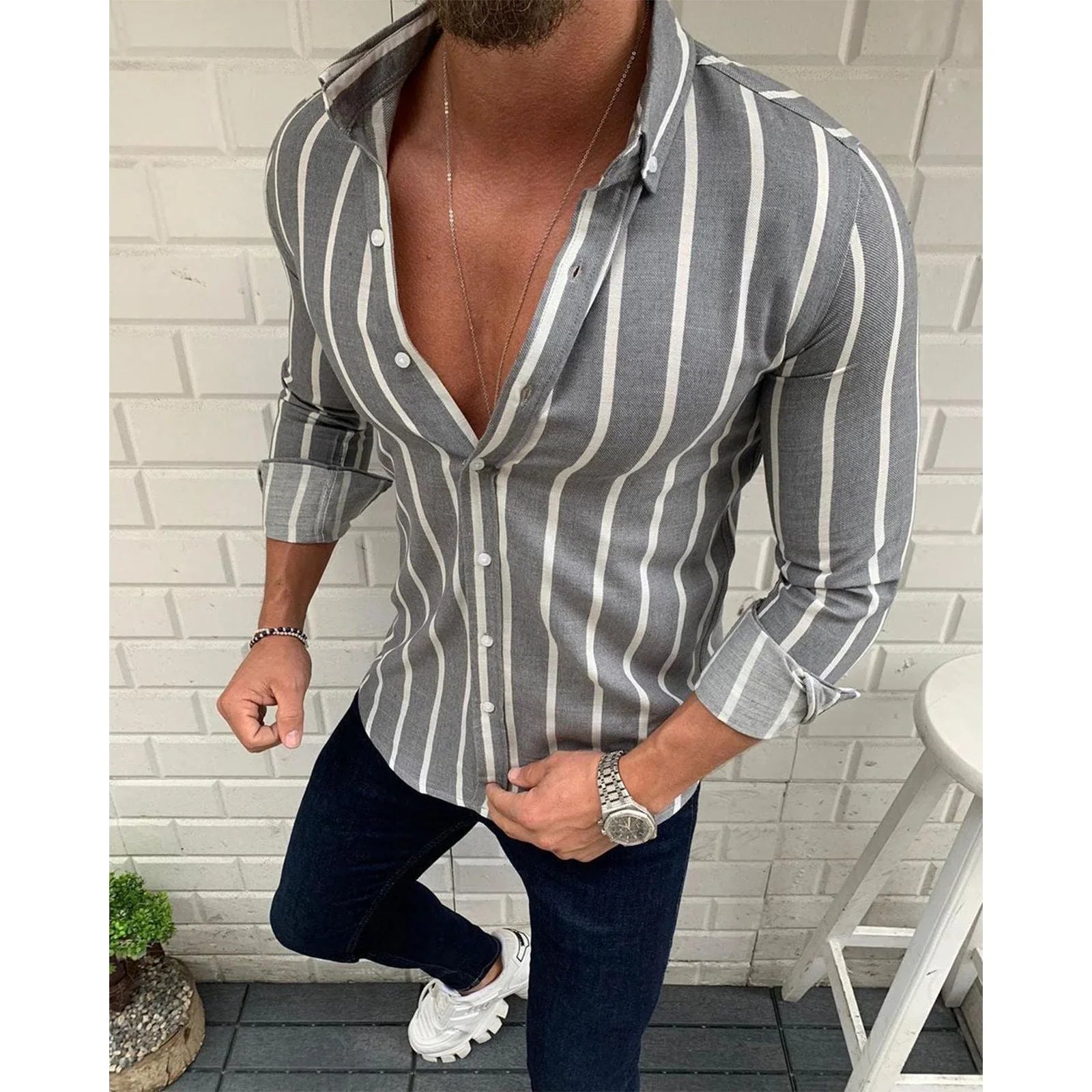 Men's Simple Casual Loose Shirt - VAleG