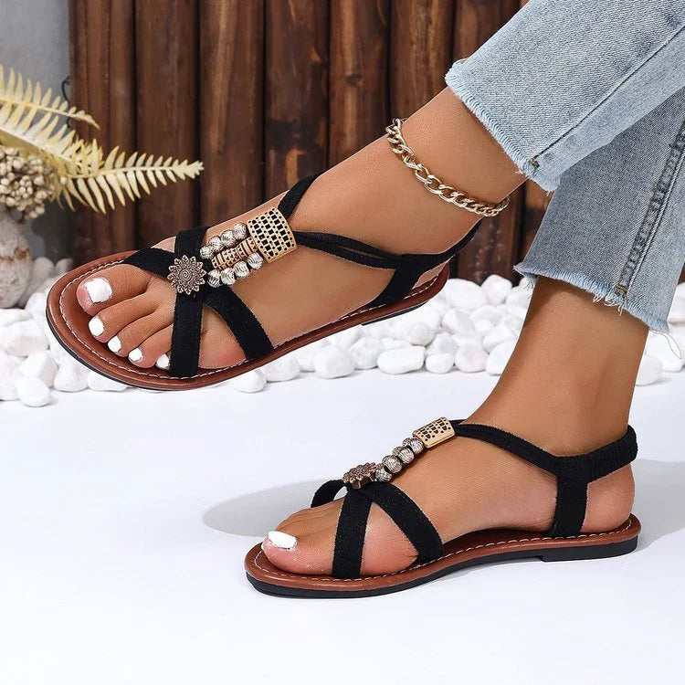 Women's Simple Metal Decorative Sandals - VAleG