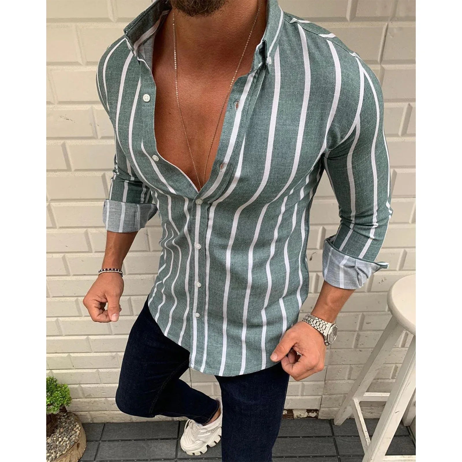 Men's Simple Casual Loose Shirt - VAleG