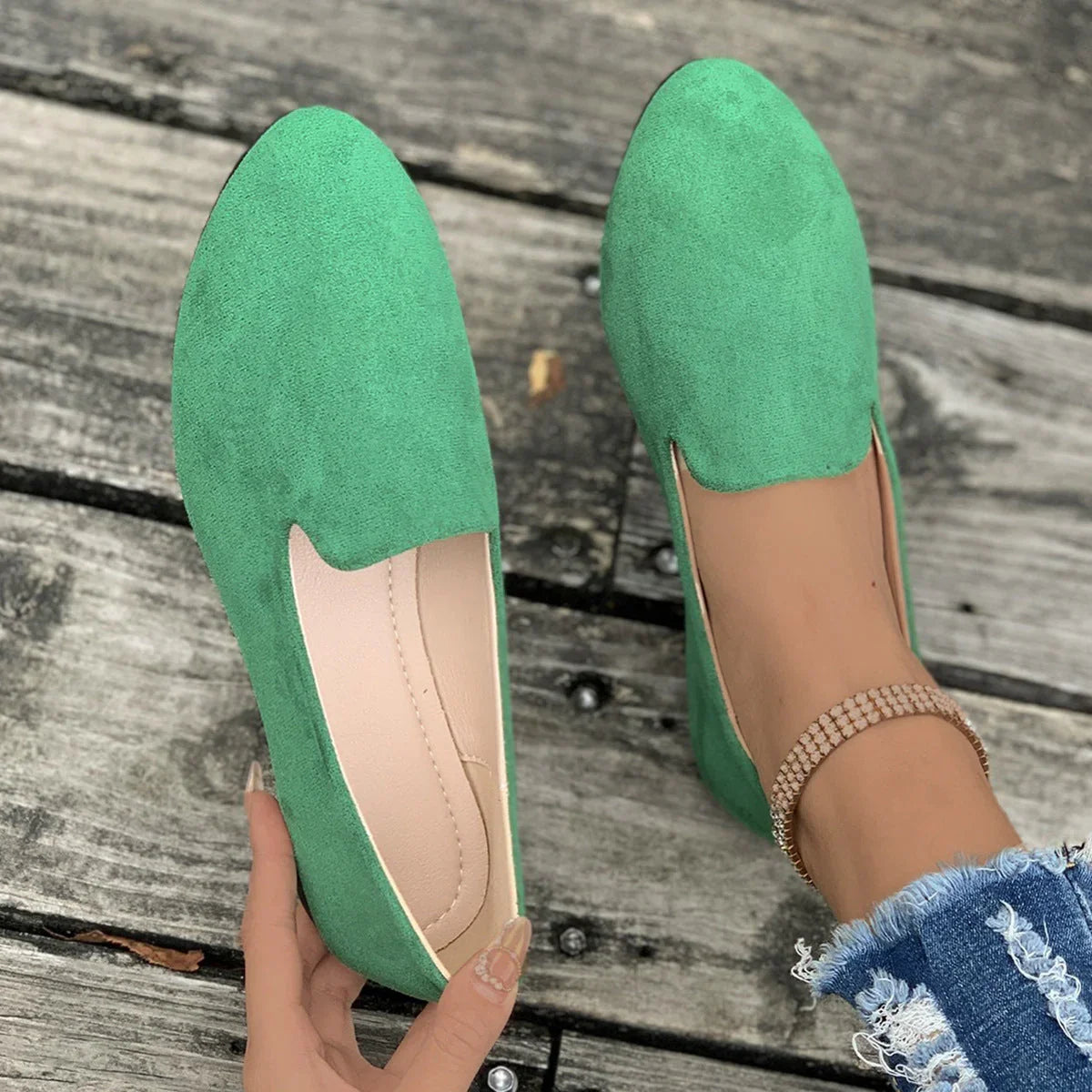 Women's Leisure Thin Shoes Low-cut Flat Round Head - VAleG