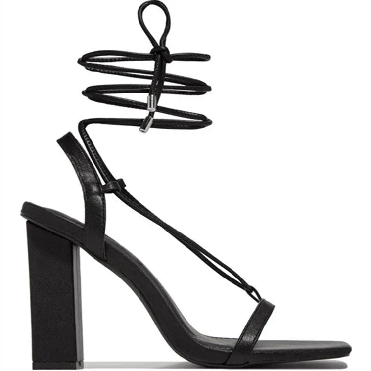 Plus Size Lace-up Leather Rubber Fashion Sandals - VAleG