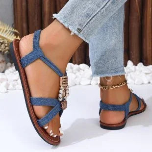 Women's Simple Metal Decorative Sandals - VAleG