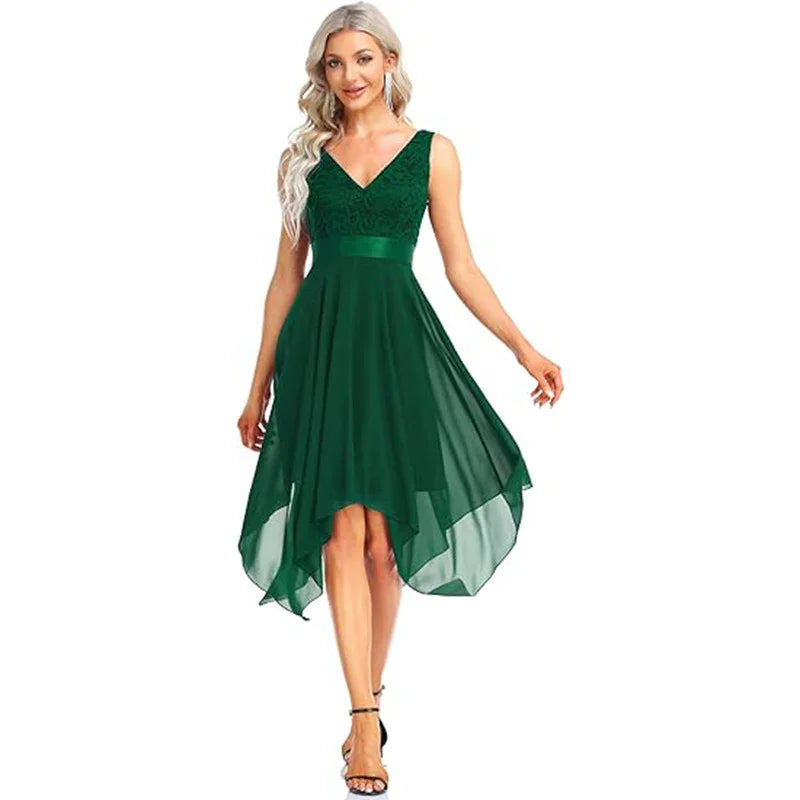 Women's Lace Chiffon Cocktail Ball Gown - VAleG