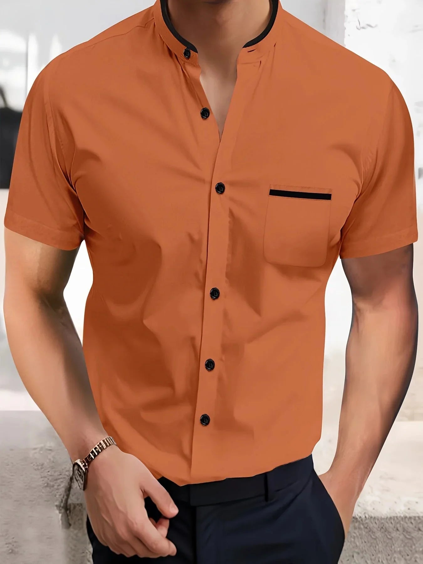 Solid Color Shirt Korean Summer New Button Short Sleeve - VAleG