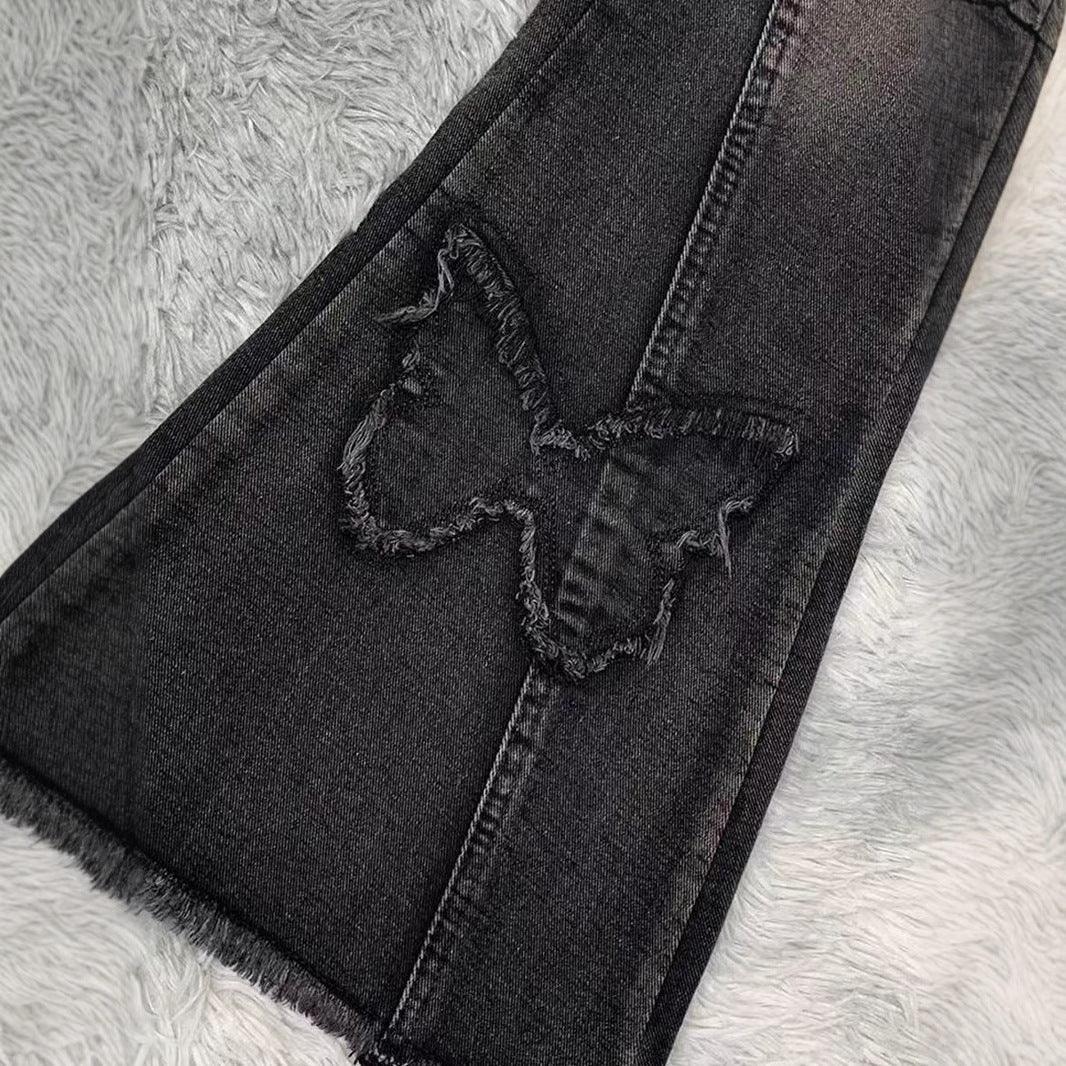 Fashion Elastic Plus Size Women's Denim Flared Pants - VAleG