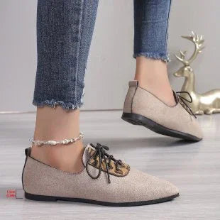 Plus Size Leopard Print Pumps Female Pointed Toe - VAleG