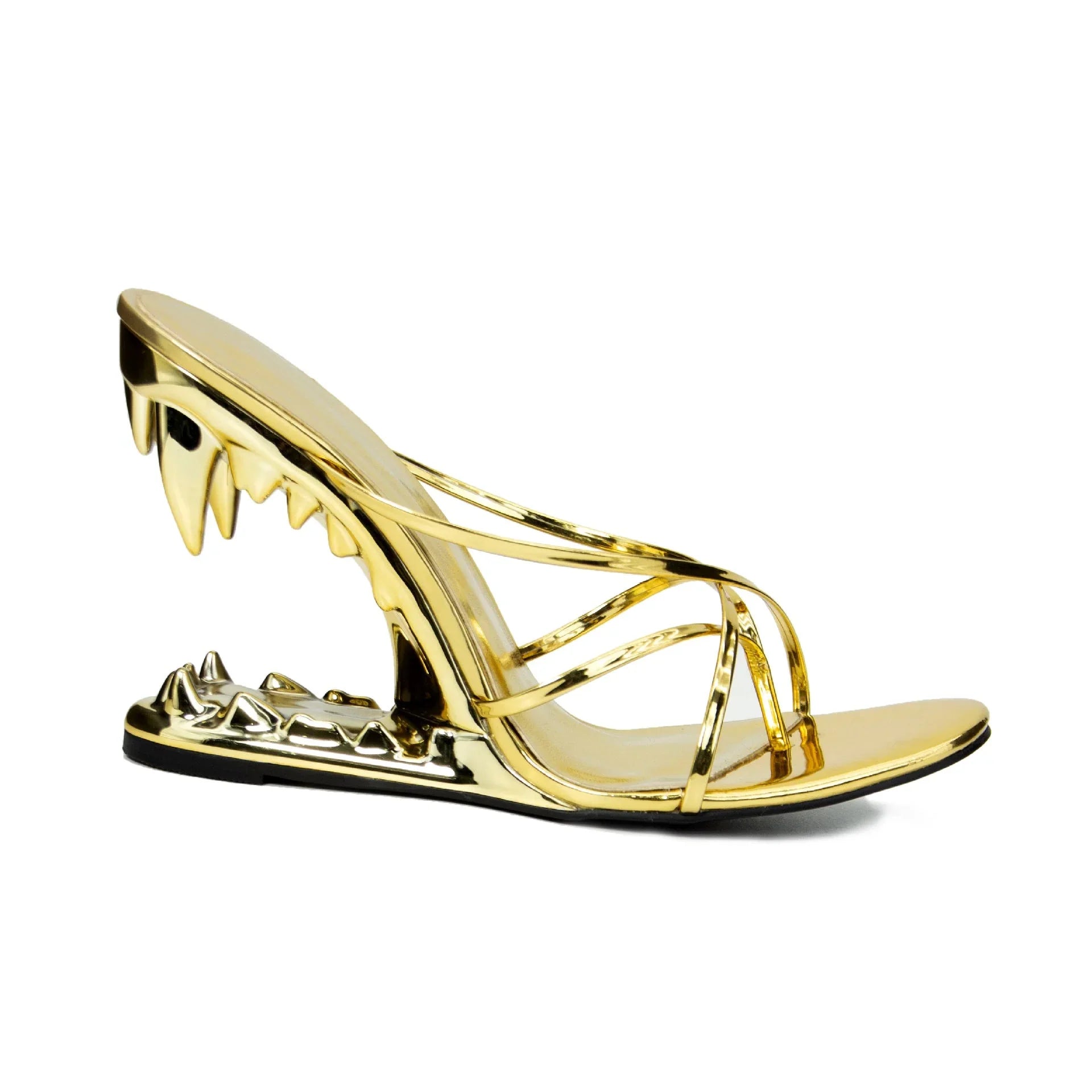 Tooth Profiled Heel Women's High Heel Slippers - VAleG