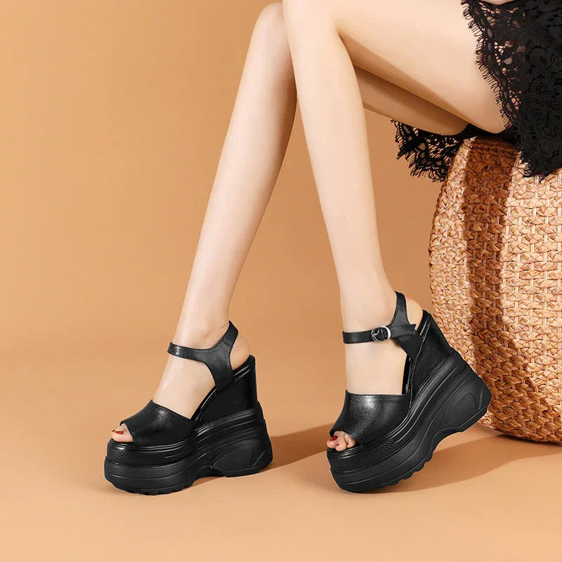 Platform Platform Increased 16cm Casual All-Match Peep Toe Comfortable Sandals - VAleG