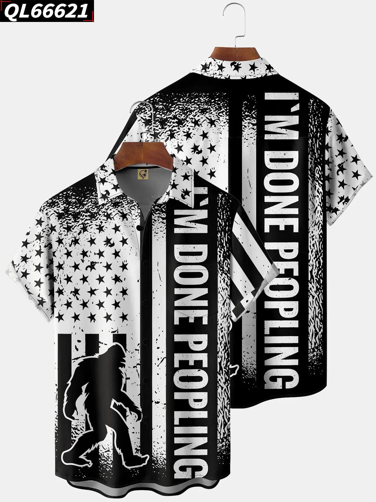 Creative 3D Digital Printing Stylish Loose Short Sleeve Shirt - VAleG