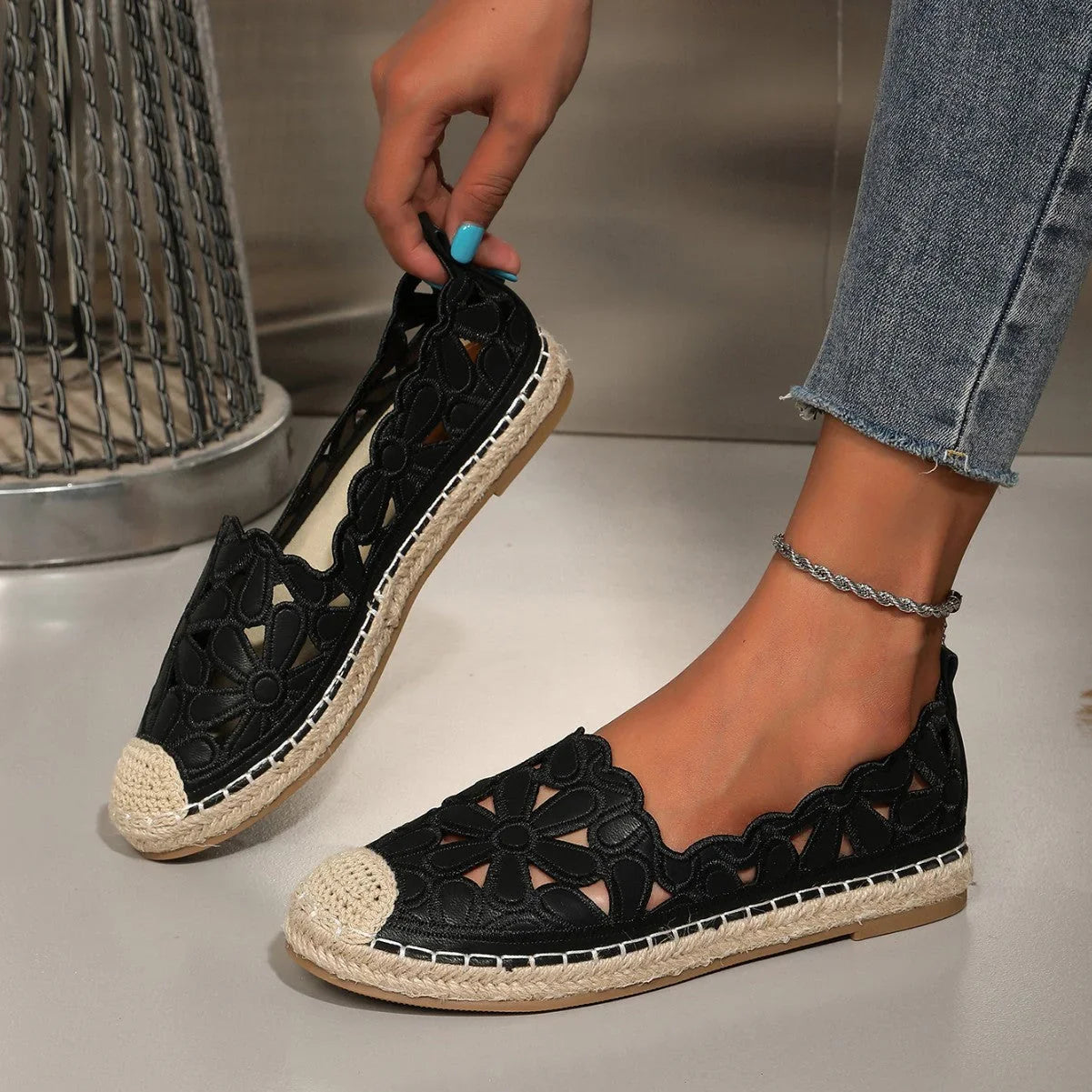 Fisherman Shoes Lightweight Flat Straw Women Hollow Out - VAleG