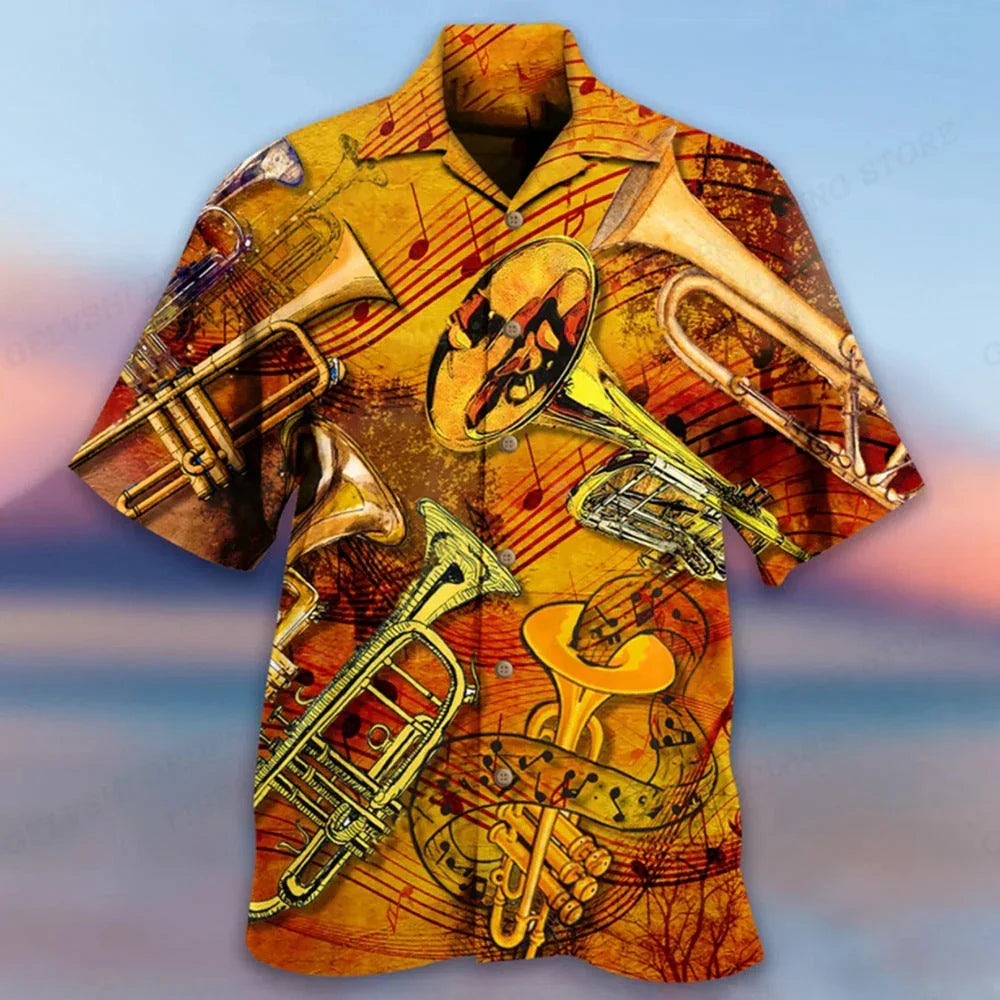 Fashion Bus Pattern Summer Men's Casual Shirt - VAleG