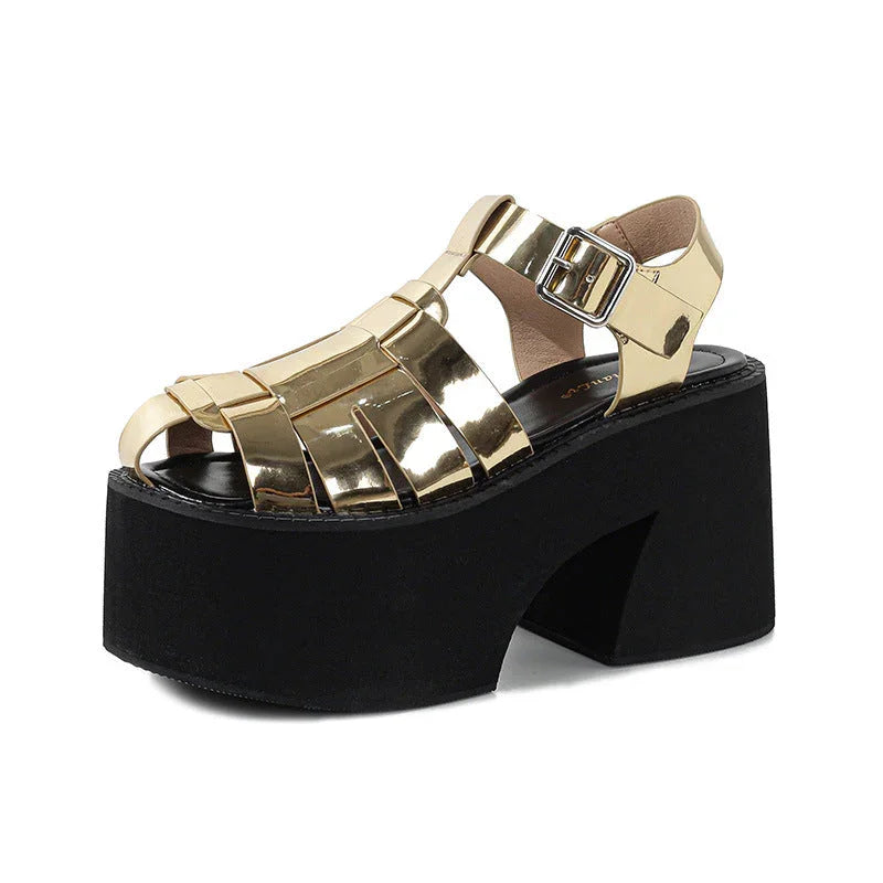 Summer Chunky Heel Platform High Heel Sandals Muffin - VAleG