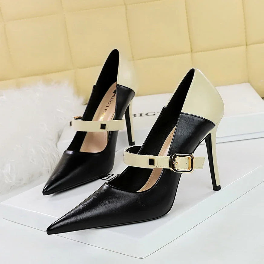 Retro High Heels Women's Shoes Stiletto Heel - VAleG