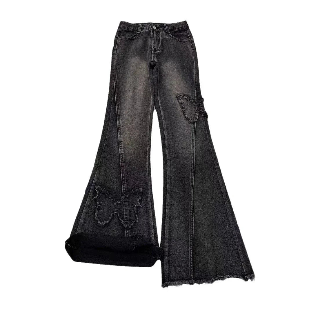Fashion Elastic Plus Size Women's Denim Flared Pants - VAleG