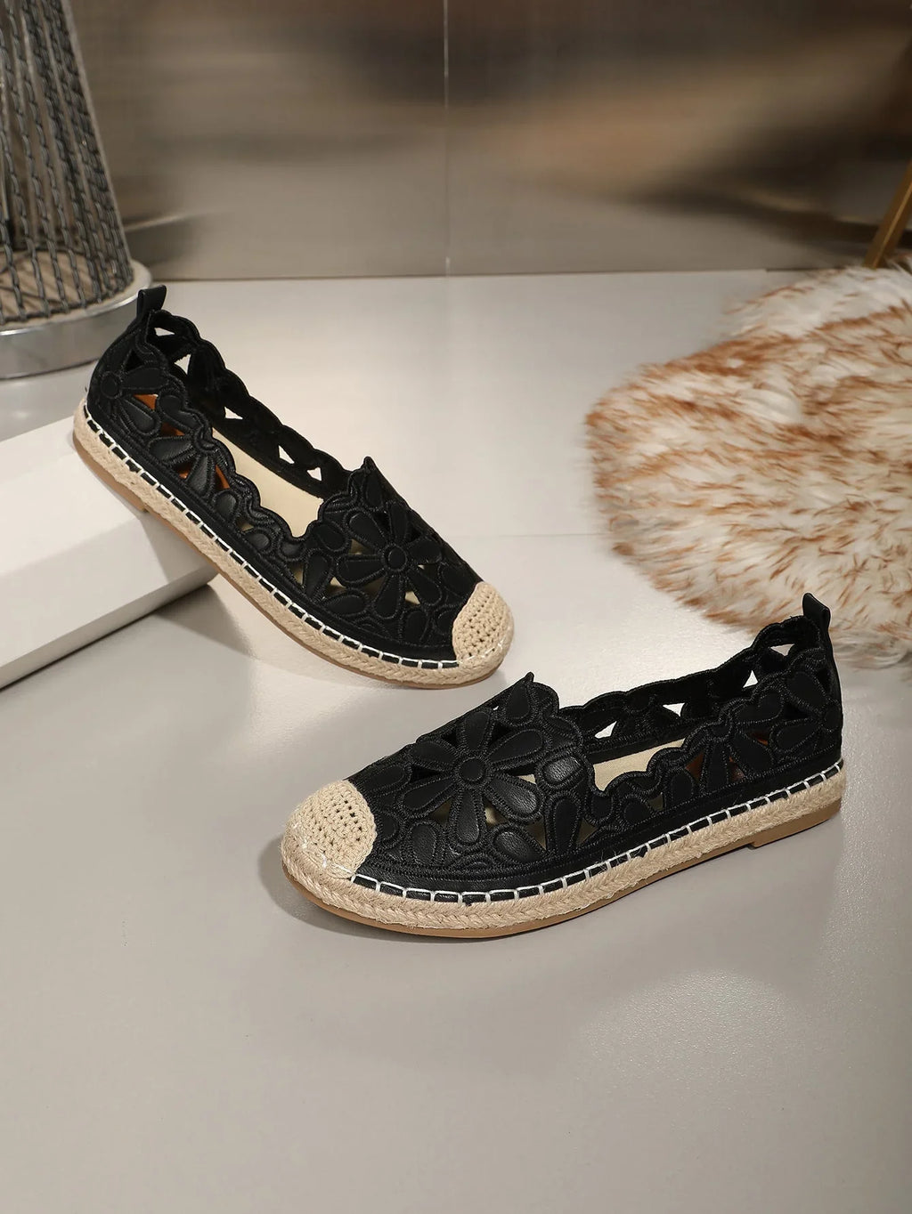 Fisherman Shoes Lightweight Flat Straw Women Hollow Out - VAleG