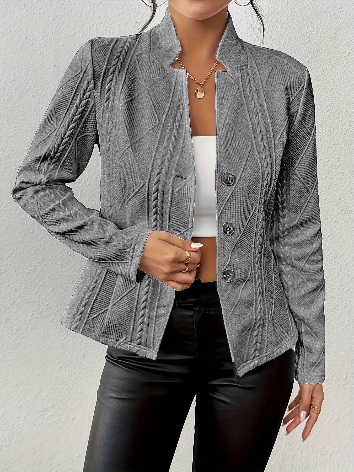 Button Pattern Small Suit Jacket - VAleG